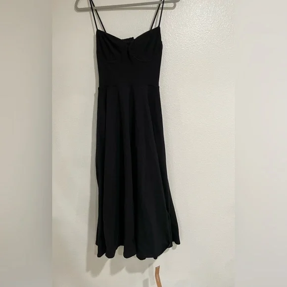New Reformation Black Serene Underwire Knit Midi Dress New Reformation Black Serene Underwire Knit Midi Dress